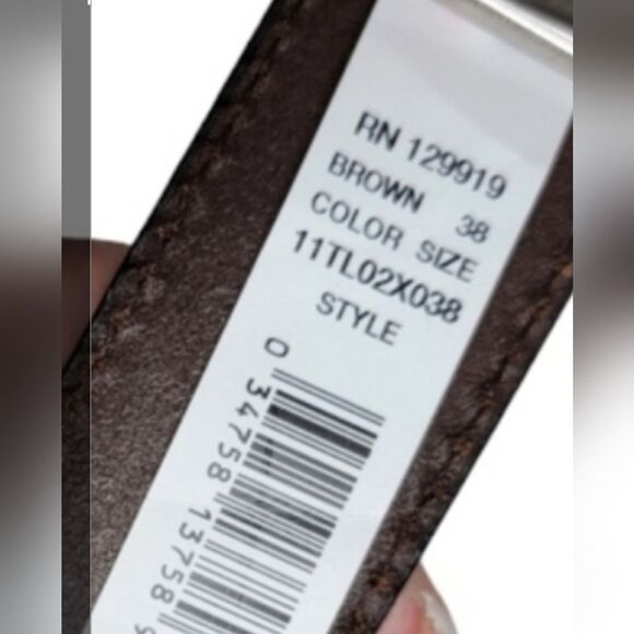 Tommy Hilfiger black men's belt size 38 silver buckle 1 2/8 " NWT - Picture 5 of 7